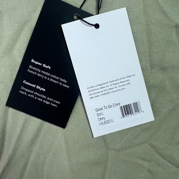 Knix Sweatshirt Womens L Green Pullover Modal Terry Crew Top Good To Go Crew - Picture 8 of 11